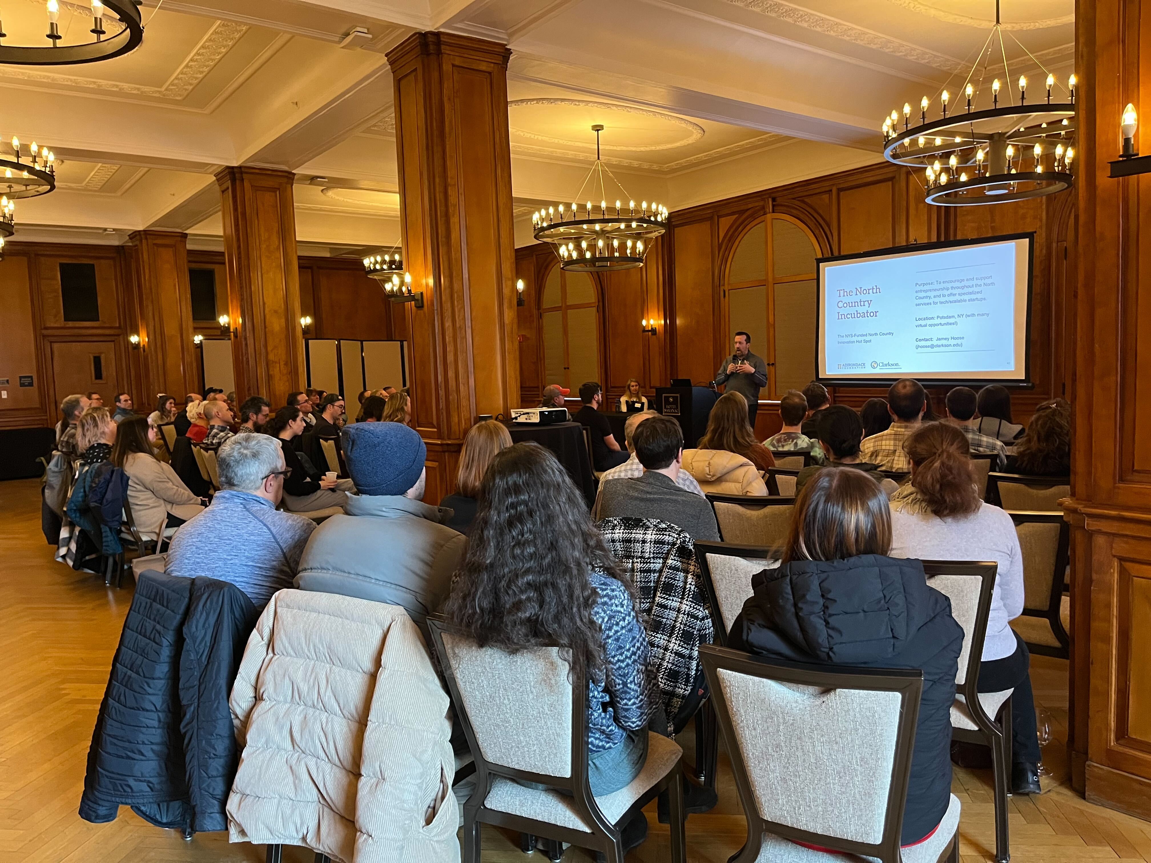 people watching a presentation