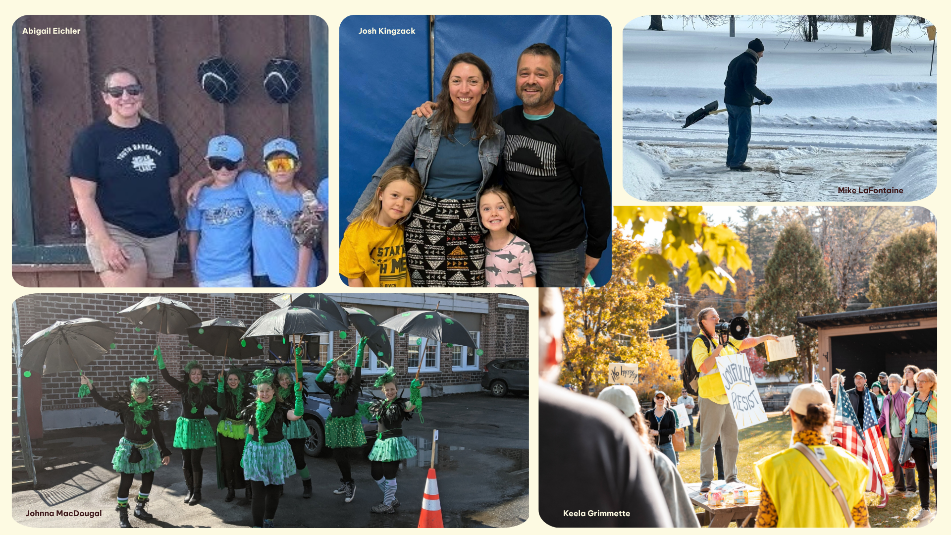 Photo collage of community members