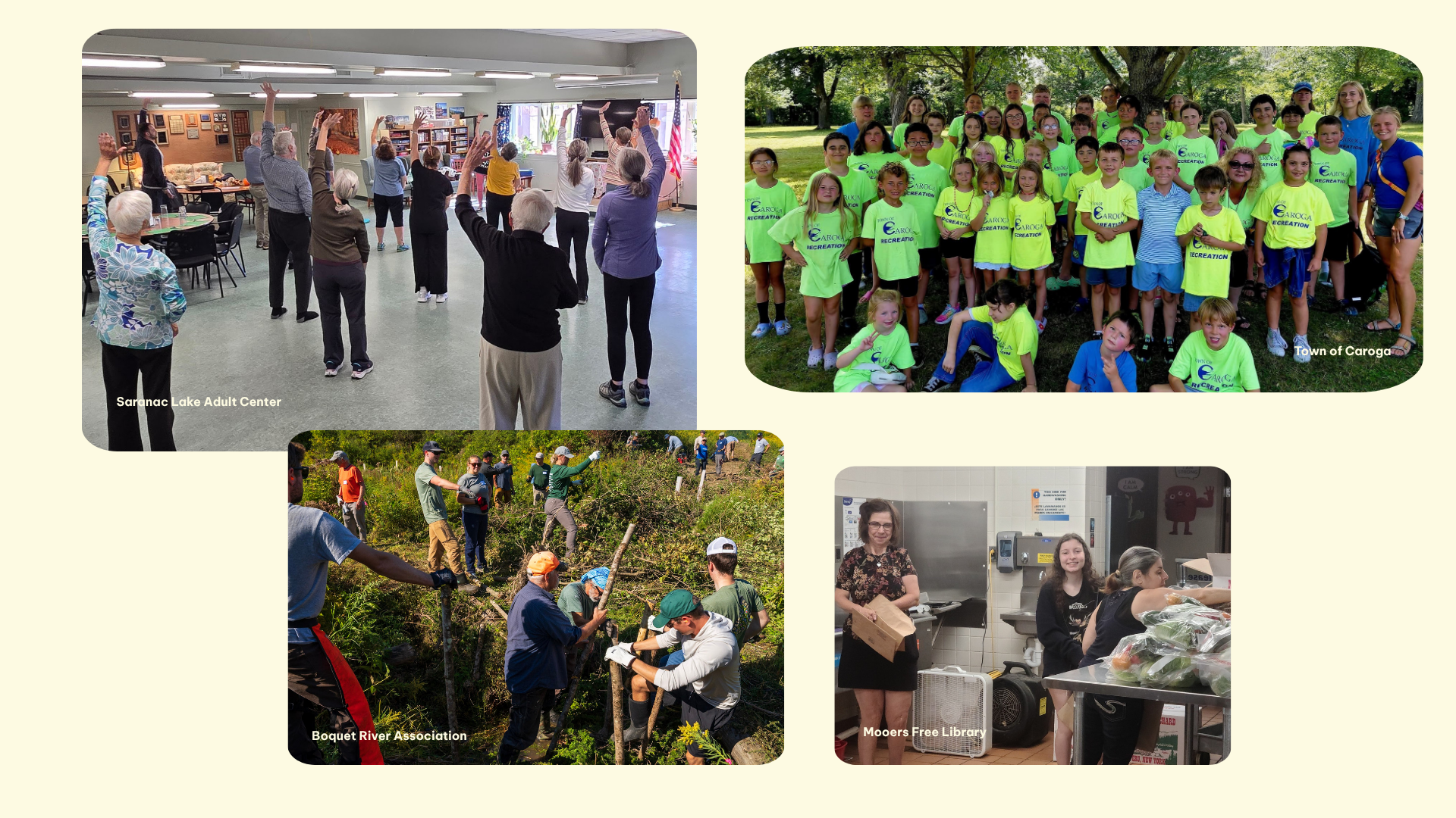Photo collage of community members