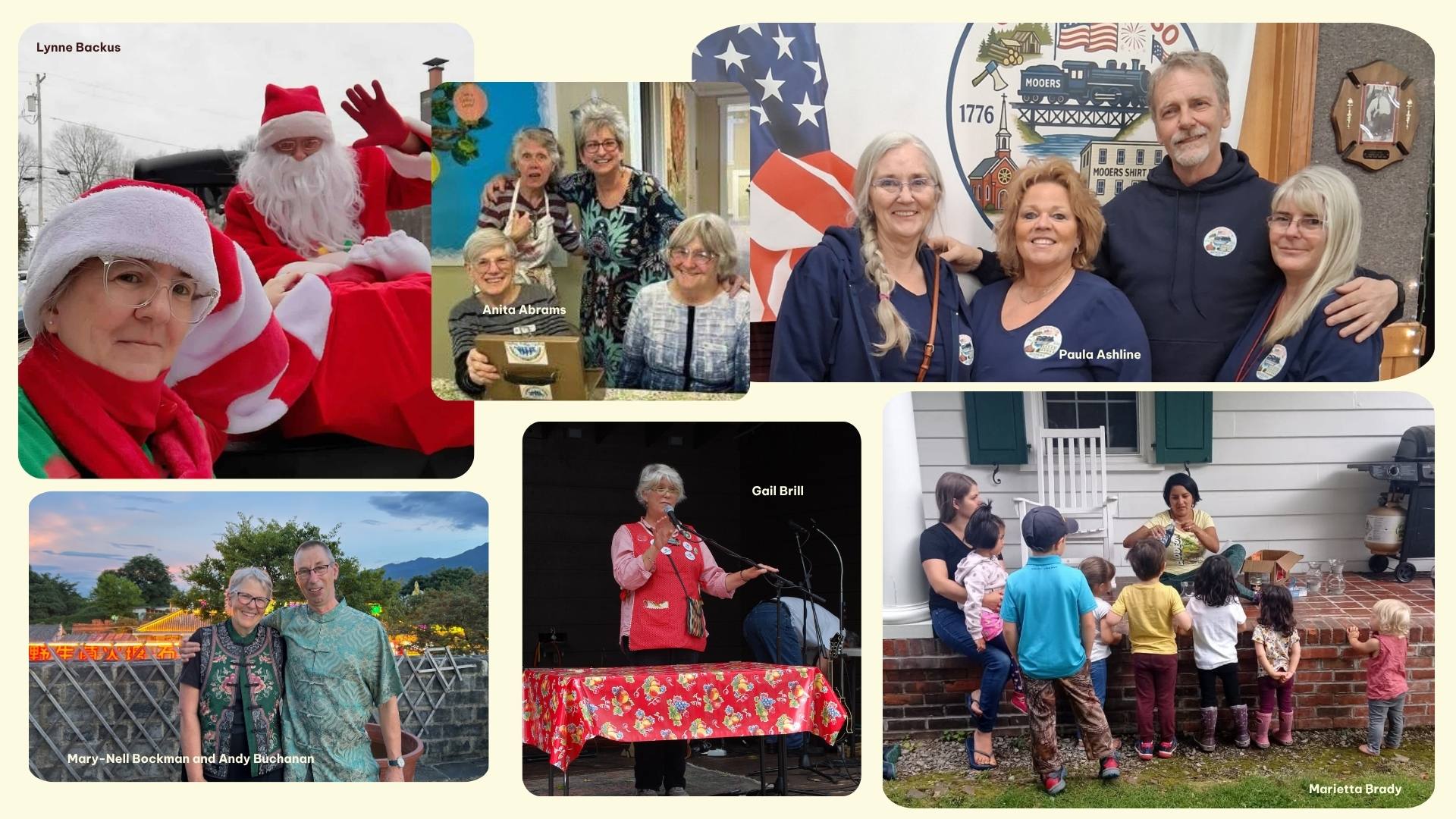 Photo collage of community members