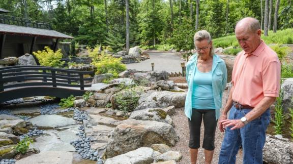 couple in a rock garden