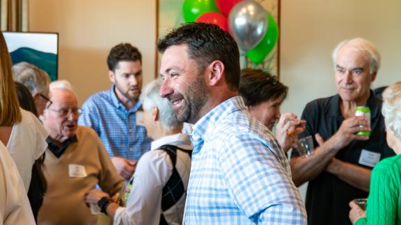 people socializing at a party