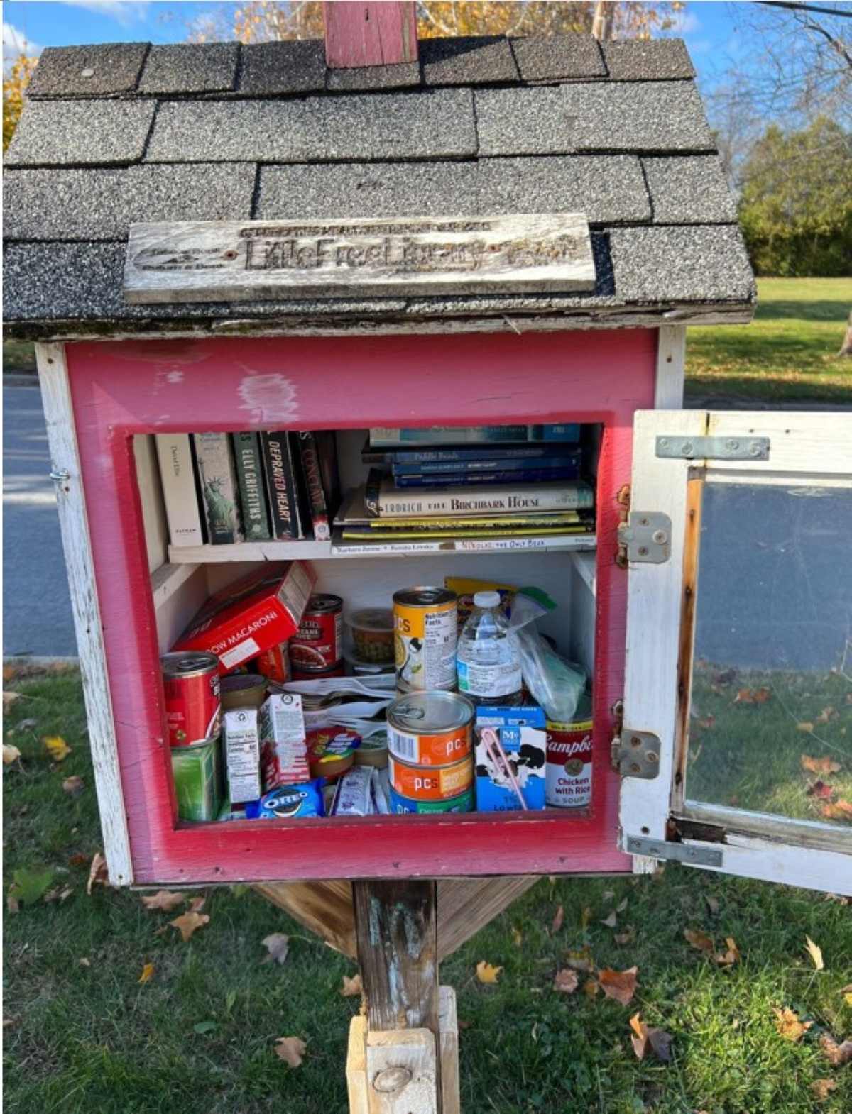 Little food pantry in neighborhood box